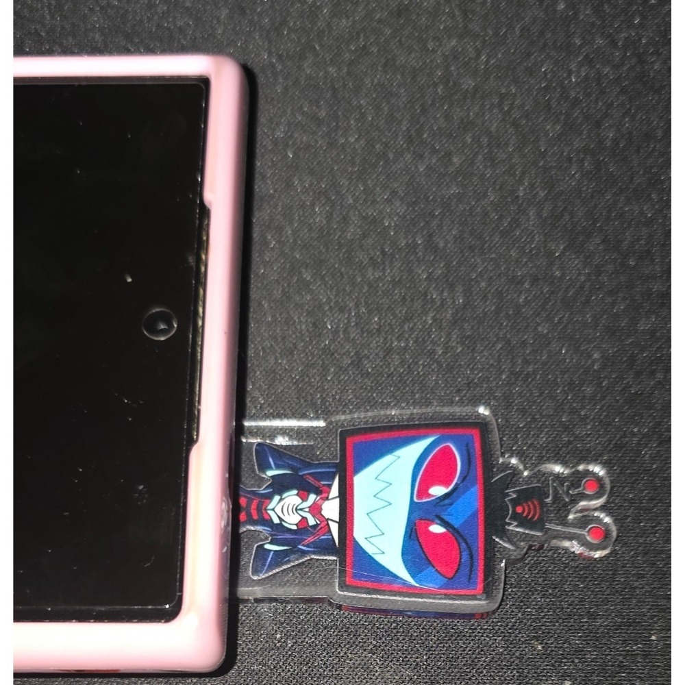 Vox Phone Peeker! Hazbin‎ Hotel Lucifer Acrylic Phone Computer Buddy NEW - Picture 2 of 5